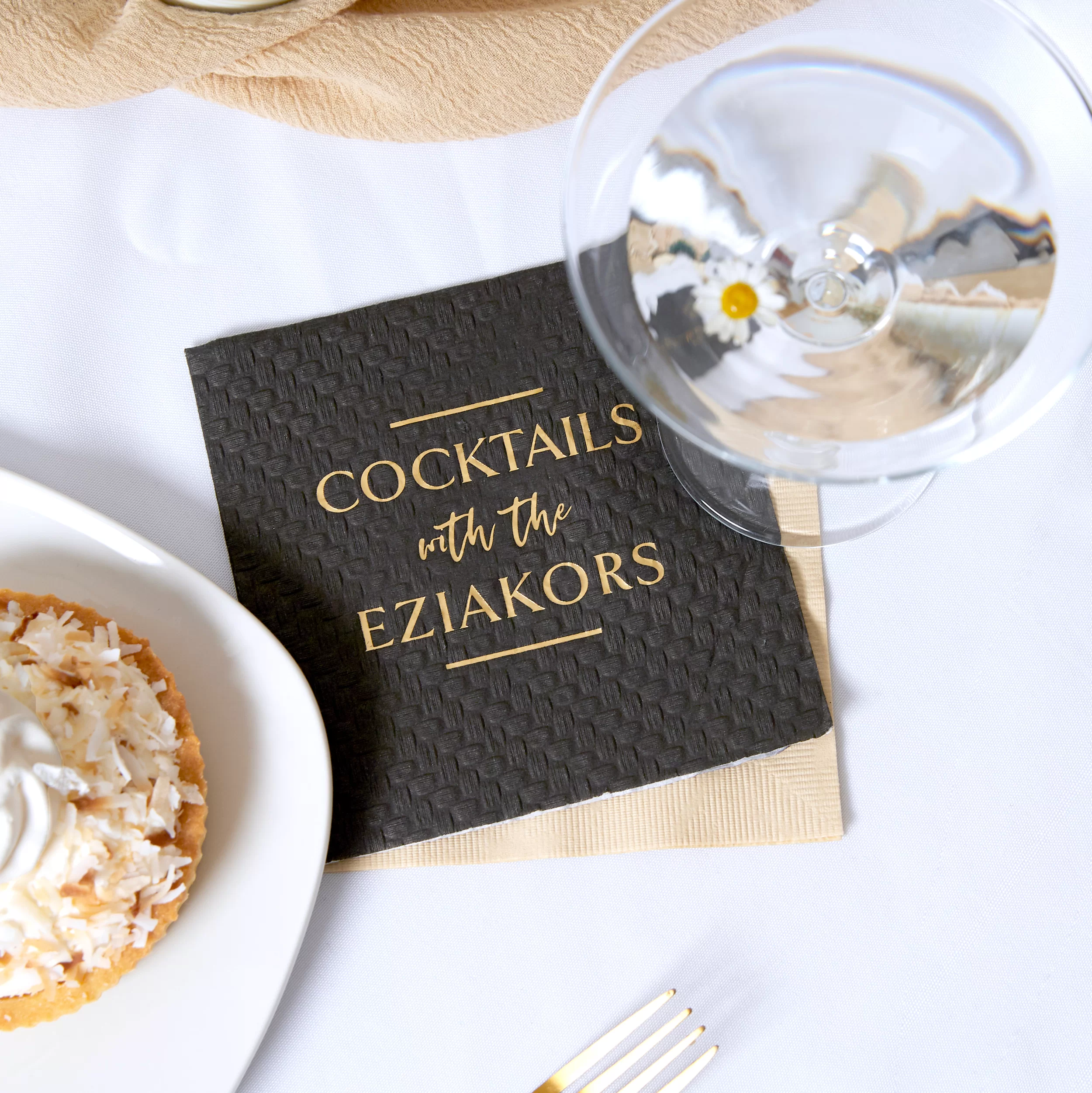 Cocktails with, cocktail napkin