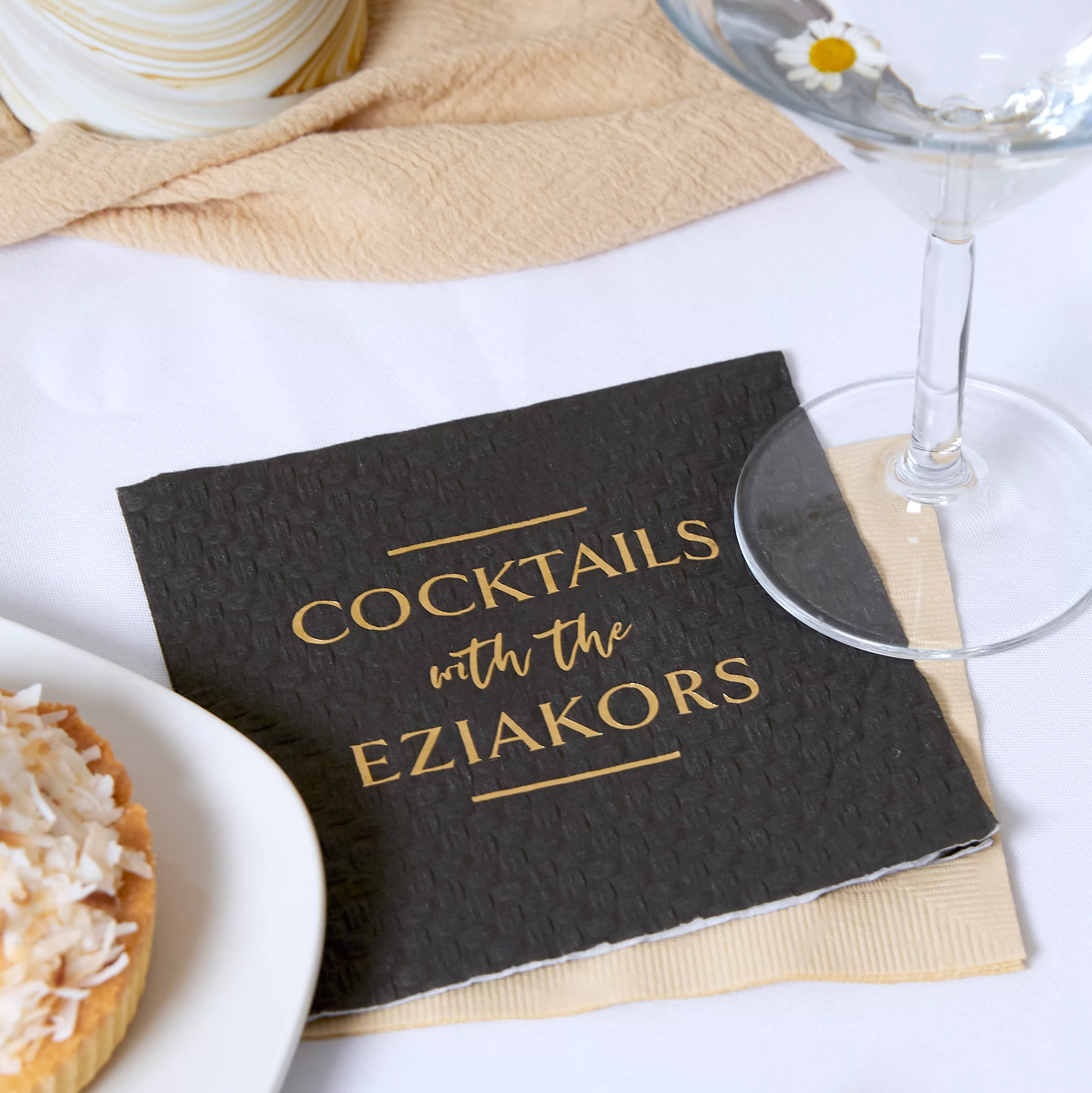 Cocktails with, cocktail napkin