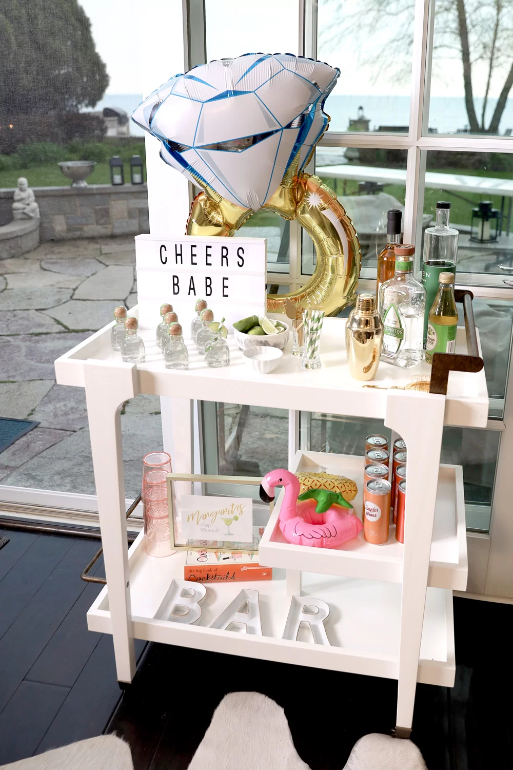 custom curated bachelorette party bar cart