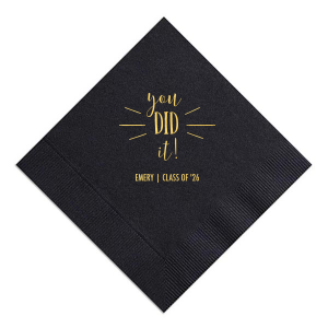 ForYourParty's elegant Royal Blue Cocktail Napkin with Shiny 18 Kt Gold Foil will make your guests swoon. Personalize your party's theme today.