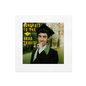 Celebrate achievements with the Congrats to the Grad Custom Photo Napkin. Featuring a personal photo alongside a bold "Congrats to the Grad" message, this design adds a heartfelt and impressive touch to any graduation celebration. Perfect for showcasing the star of the day!