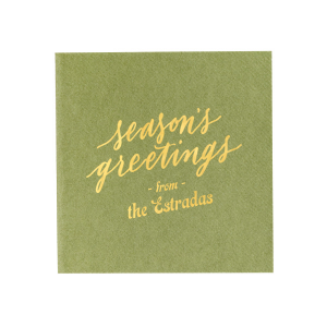 Decorate your home this year with the Season's Greetings Retro Napkin, branded with your own names on it. It will be a perfect eye-catching detail in your home which will bring a fantastic Christmas vibe! 
