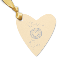 Send guests home from your wedding with a thank you treat tied with this custom gift tag. Pair the happy couple's names with our Tree Heart graphic for a seamless detail in your forest or greenery theme. Fitting for an engagement party, couple's shower or wedding reception.