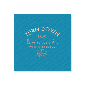Our custom Dark Turquoise Linen Like Cocktail Napkin with Matte Pastel Pink Foil has a Donut graphic and is good for use in Food, Birthday, Holiday and Brunch themed parties and will impress guests like no other. Make this party unforgettable.