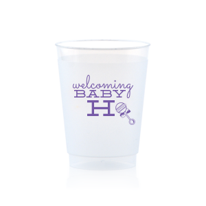 Adorably herald in your tiny guest's arrival with the Welcoming Baby Initial Frost Flex Cup. Featuring tender script and the baby’s initial alongside a charming rattle, this cup is not just for sipping but for savoring the sweet anticipation of welcoming a new life. Sip joyfully!