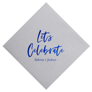 Sprinkle cheer across your tables with the Festive Let's Celebrate Wedding Napkin. Bold and bright script sets off the party vibe, while your names and date below keep the memories close. A spirited touch for a day to remember!