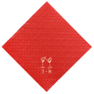 Accent your special event with the sleek Minimal Martini Pair Napkin, featuring a pair of hand-drawn martini glasses in a modern, understated style. Below the artwork, personalize with your initials for a custom touch that's perfect for a wedding toast, engagement celebration, or sophisticated birthday affair.