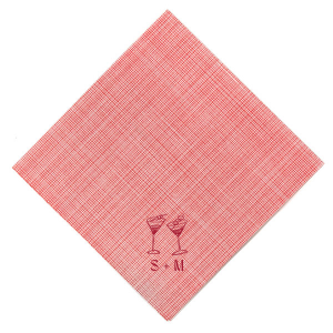Accent your special event with the sleek Minimal Martini Pair Napkin, featuring a pair of hand-drawn martini glasses in a modern, understated style. Below the artwork, personalize with your initials for a custom touch that's perfect for a wedding toast, engagement celebration, or sophisticated birthday affair.