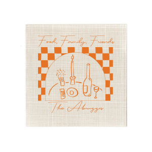 Showcase what's important this holiday season with our Food, Family, Friends Checkered Napkin. Honored guests will swoon from the adoration they feel while gazing upon this lovely napkin at the dinner table or from under their favorite holiday cocktail. The trendy design and text is customizable to add a personal touch to your party plans!