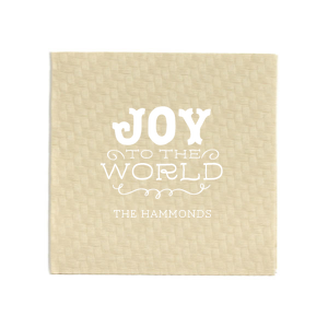Deck out your holiday party this year with the Joy To The World Napkin. The stylish and functional napkins are perfect for holidays events such as office parties or familial gatherings. Customize your design further to add your personal touches!