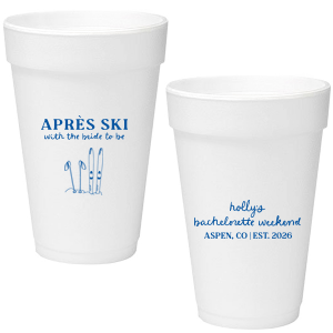 The Bride To Be Après Cup is perfect for destination bachelorette parties! Memorialize your special event with a high quality cup of your style choice printed in the color that best matches your taste. Personalize the text to convey all the important details and any well wishes for honored guests.