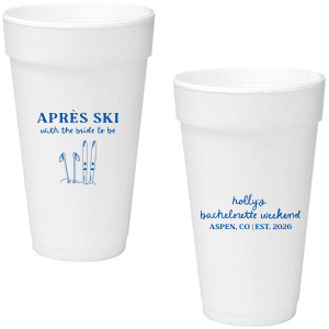 The Bride To Be Après Cup is perfect for destination bachelorette parties! Memorialize your special event with a high quality cup of your style choice printed in the color that best matches your taste. Personalize the text to convey all the important details and any well wishes for honored guests.