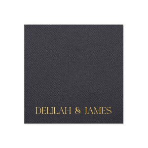 Bring an air of elegance to your next party event with the Deluxe Couples Name Napkin. Customize the text with your choice of color and napkin style to elevate your function to the next level. The napkin design is perfect for momentous weddings, important anniversaries or even cozy home entertainment. 