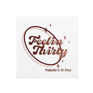 Celebrate what makes you YOU! The Feelin' Yourself Birthday Napkin features a sleek and stylish design commemorating your birthday or next momentous lifetime event. Customize the text and foil stamp color to create a design that best matches your unique vibes.