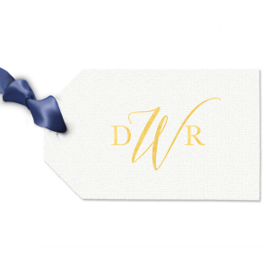Our beautiful custom Linen White Large Scalloped Gift Tag with Shiny 18 Kt Gold Foil will add that special attention to detail that cannot be overlooked.