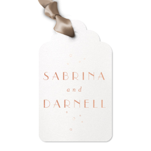 Our custom Stardream Crystal White Diamond Gift Tag with Shiny Rose Gold Foil are a must-have for your next event—whatever the celebration!