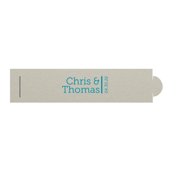 Personalized Natural Gray Party Pocket with Satin Teal / Peacock Foil will look fabulous with your unique touch. Your guests will agree!