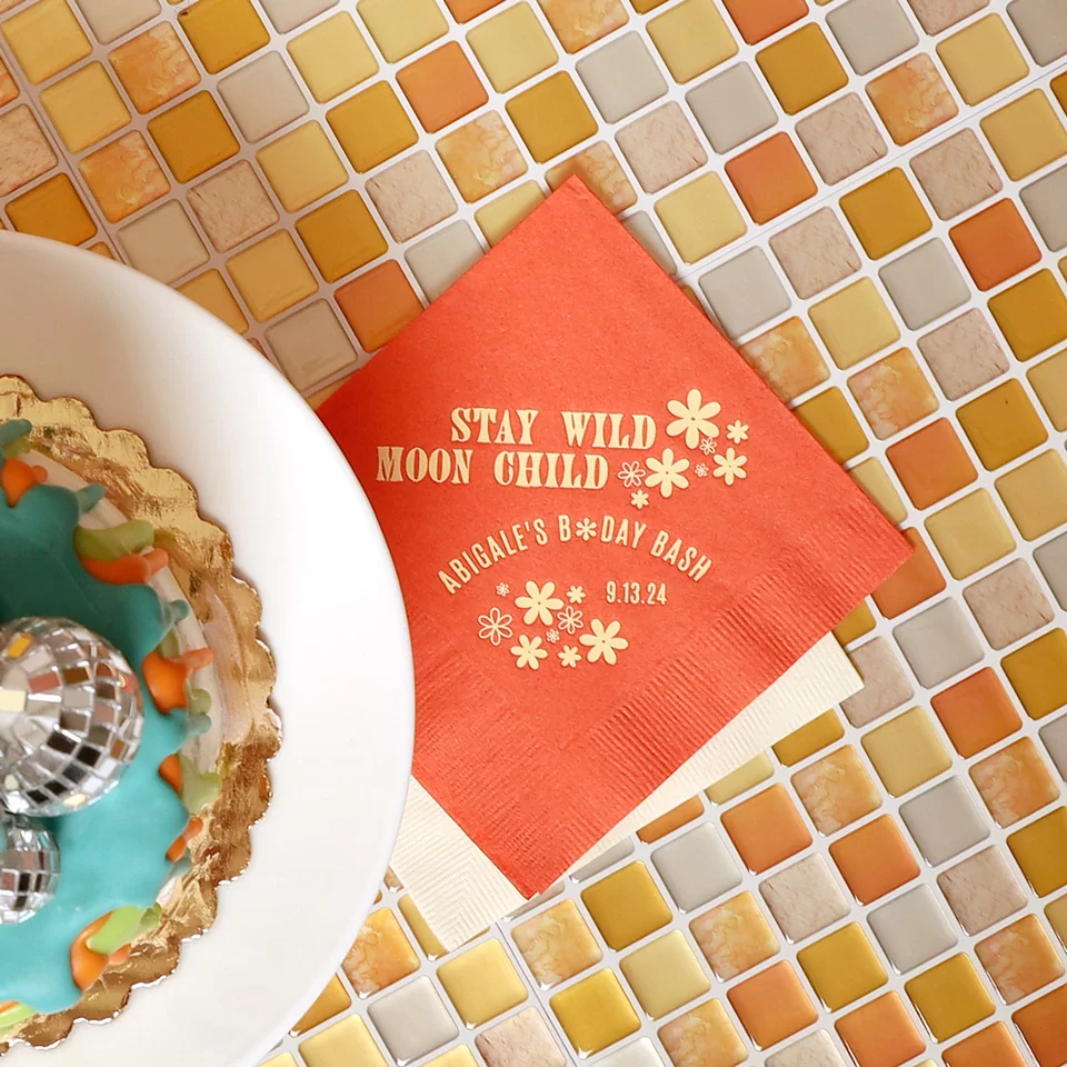 Disco Night Groovy Birthday Napkin