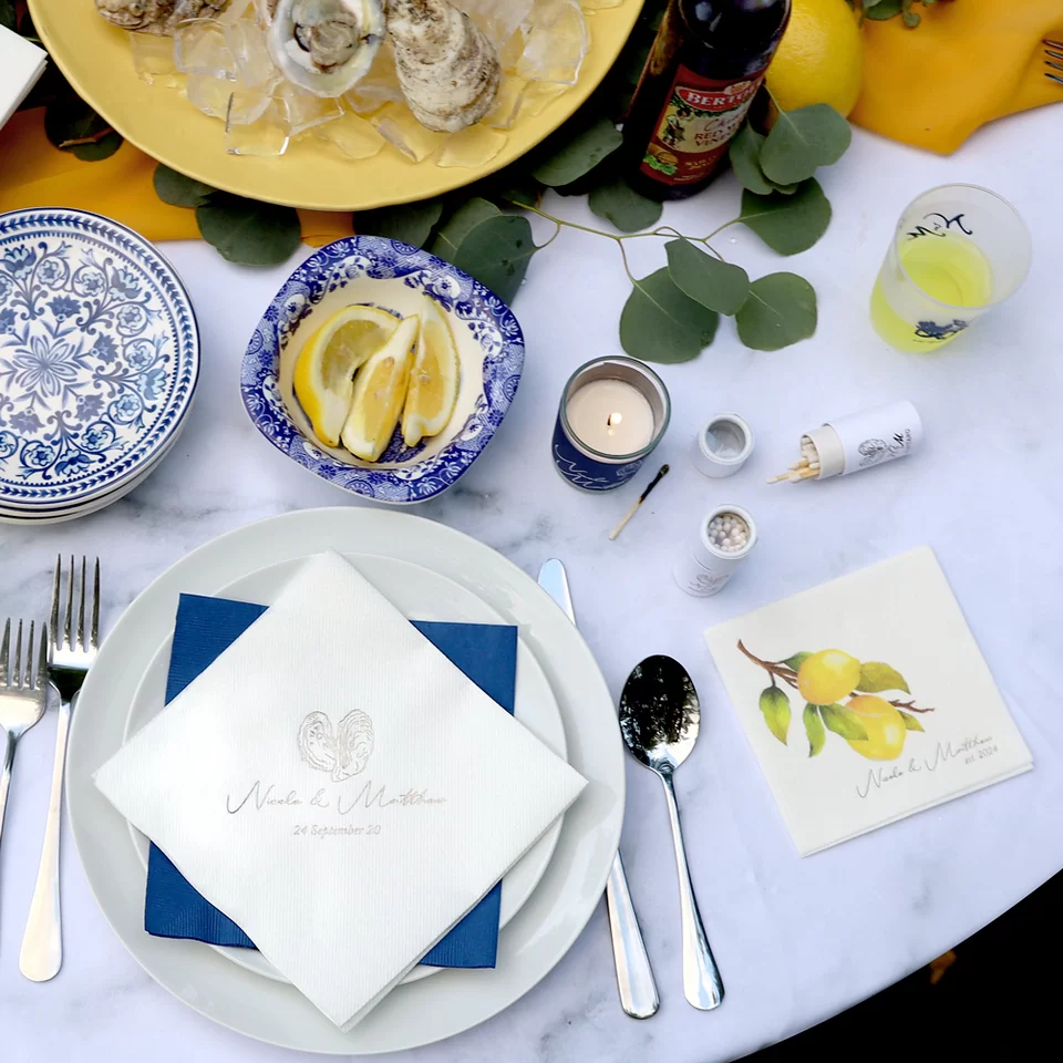 Classic Italian Wedding Oyster Napkin
