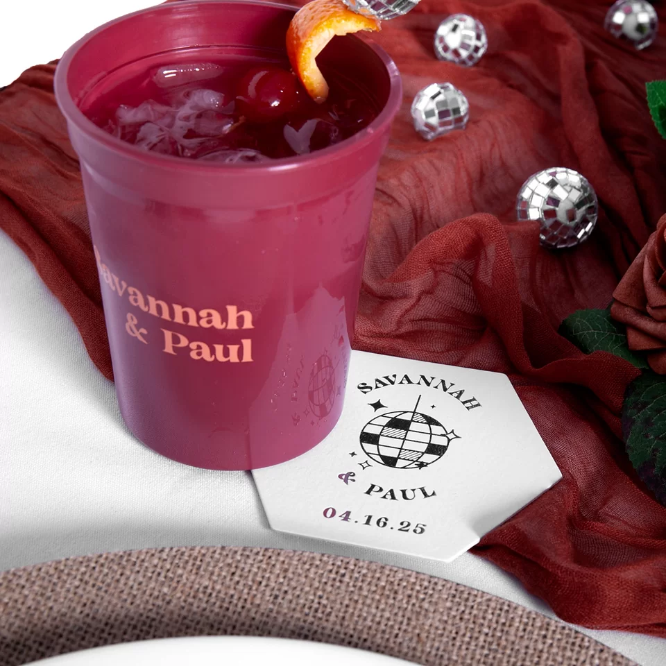 Retro Wedding Disco Ball Cup