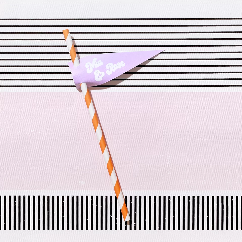 Mod Mediterranean Retro Straw Tag