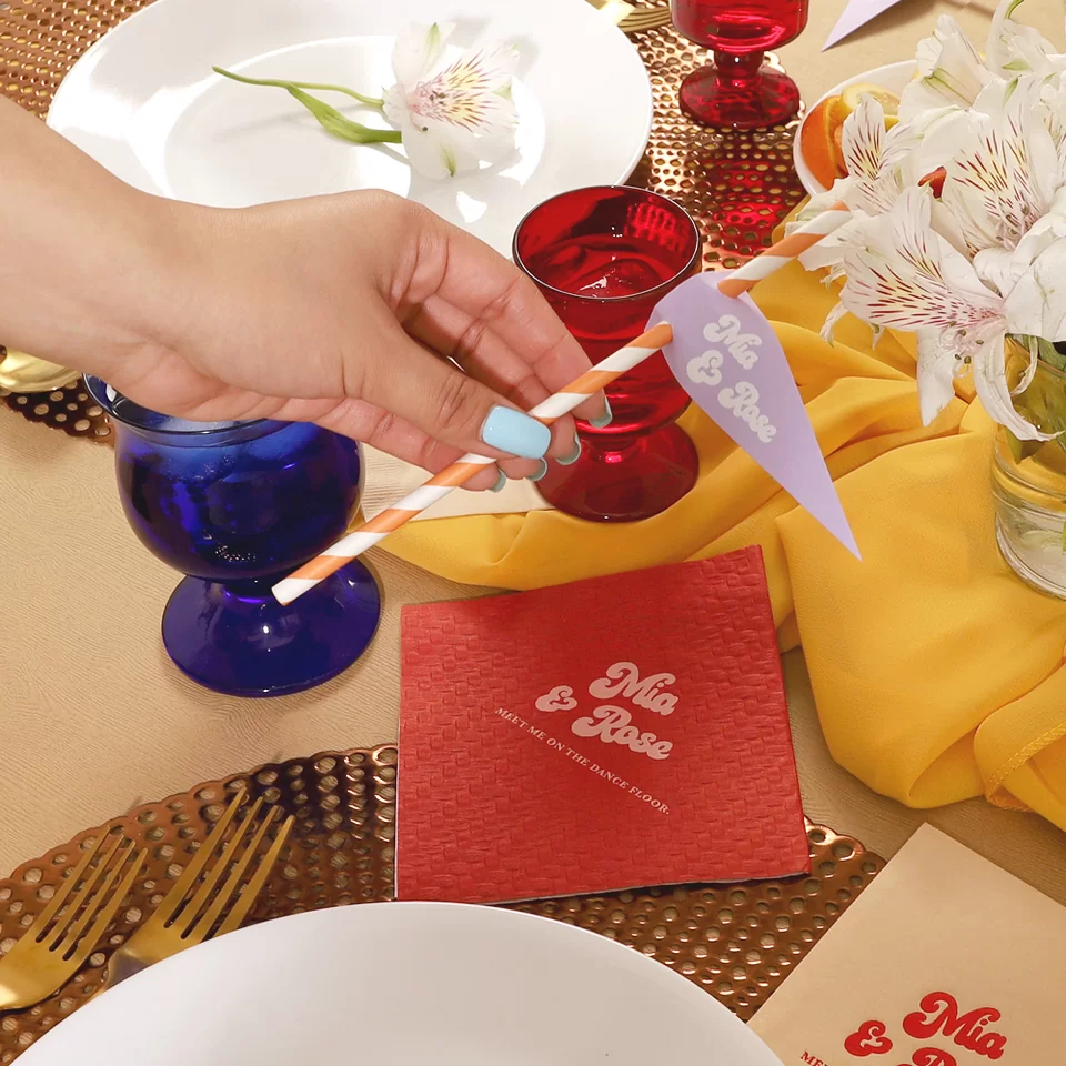 Mod Mediterranean Retro Straw Tag