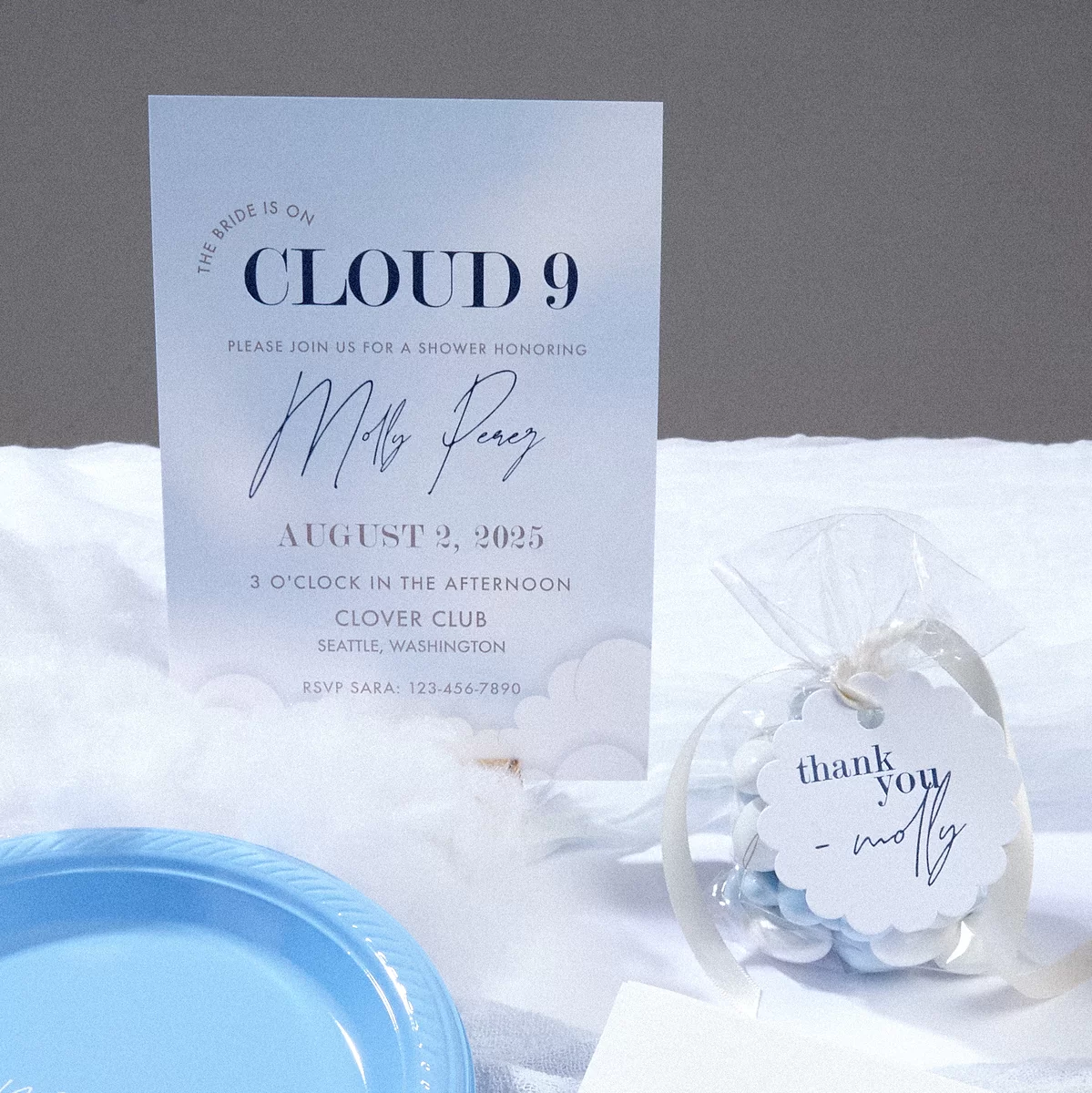 Cloud 9 Bridal Shower Invite