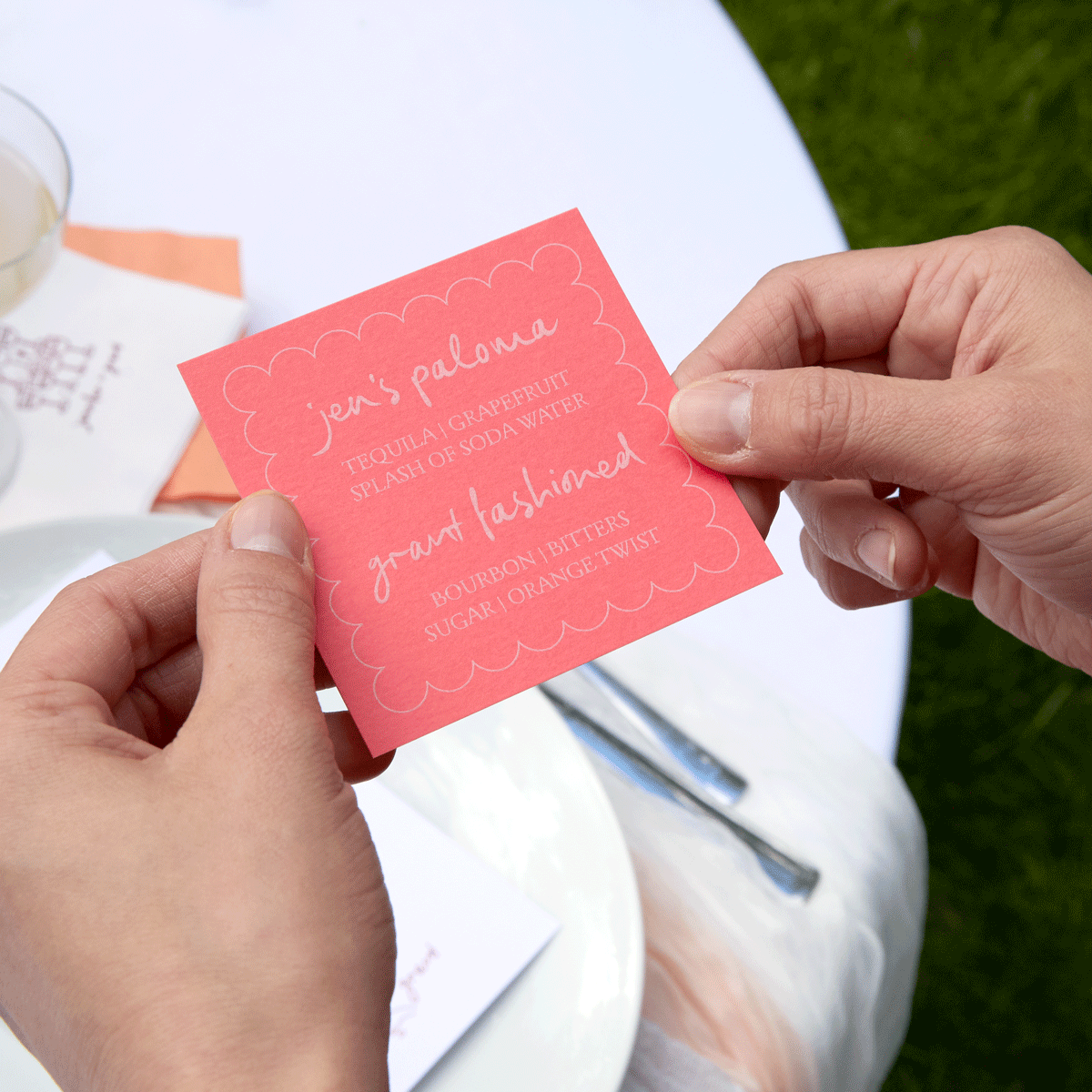 Kitchy Cocktail Hour Signature Drink Place Card