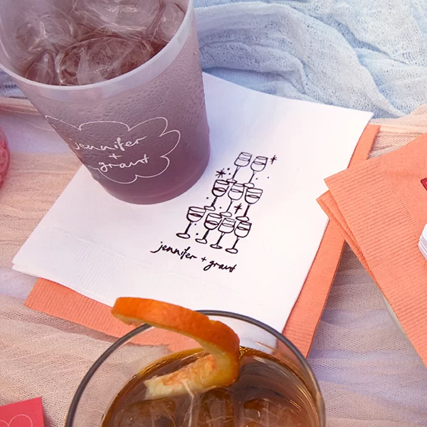 Kitchy Cocktail Hour Pyramid Toast Napkin