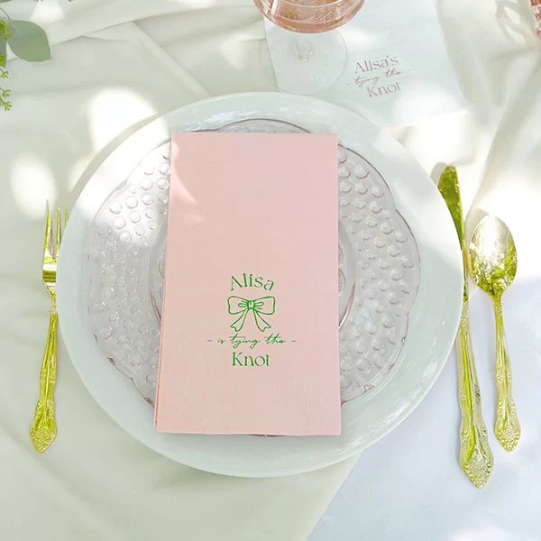 Romantic Bow Bridal Shower Napkin