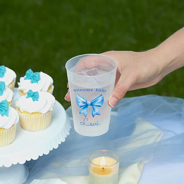 Ribbon in Blue Welcome Baby Cup 