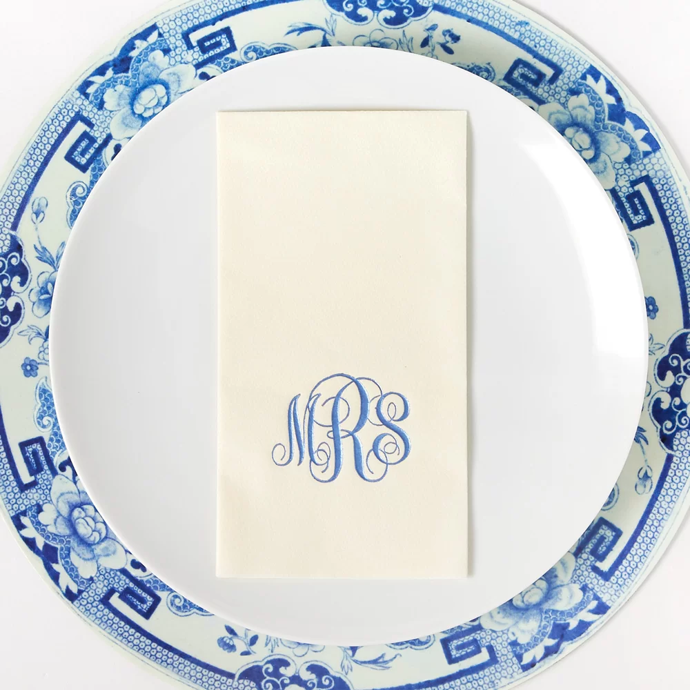Linen Like Napkin with a classic monogram