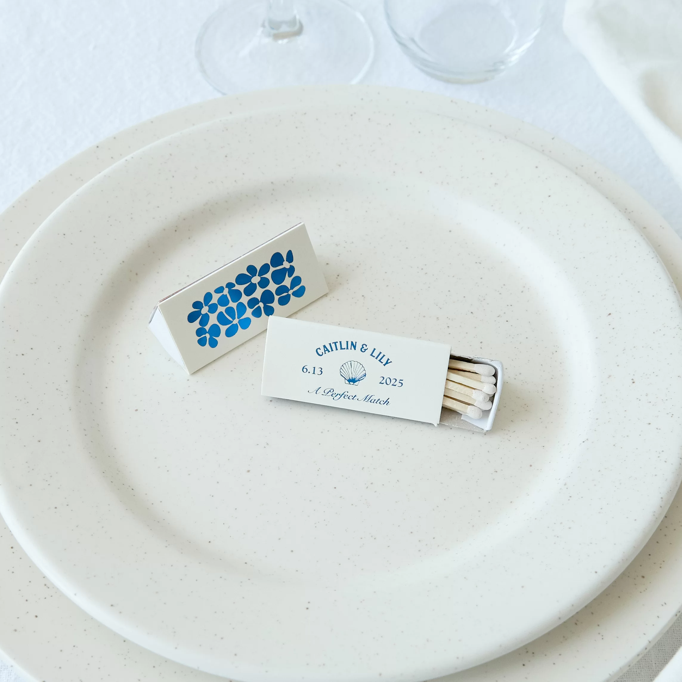 White matches with Shiny Blue foil printing