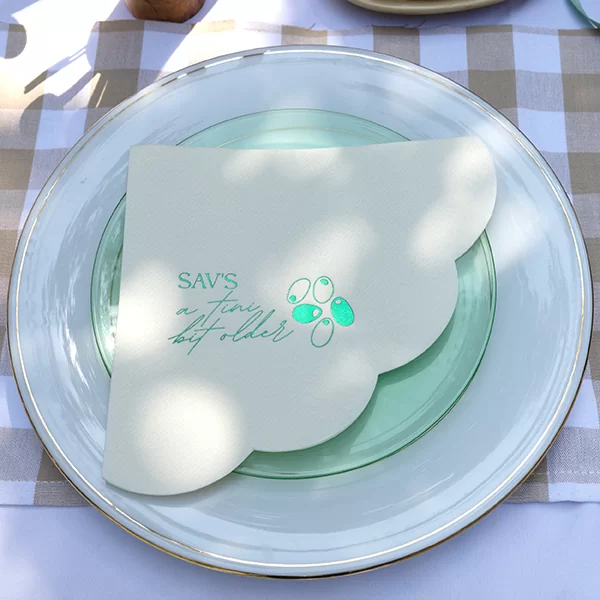 Square Left Scalloped Luncheon Napkin