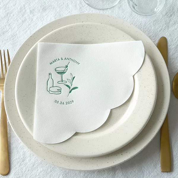 Square Left Scalloped Luncheon Napkin