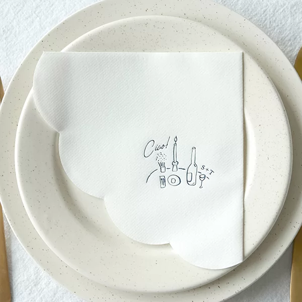 Square Right Scalloped Luncheon Napkin