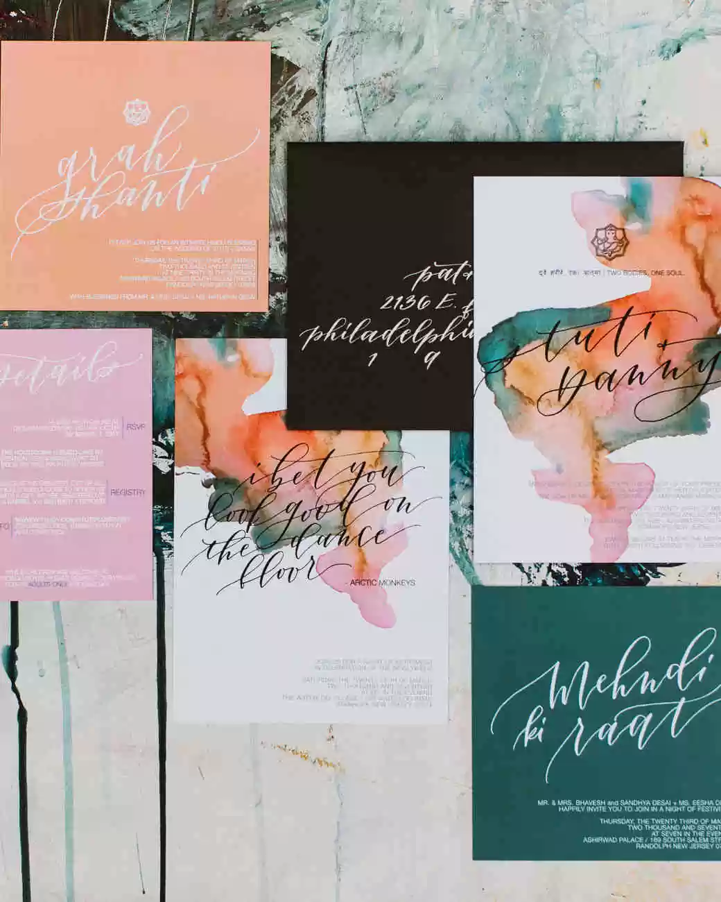 custom watercolor wedding invitation