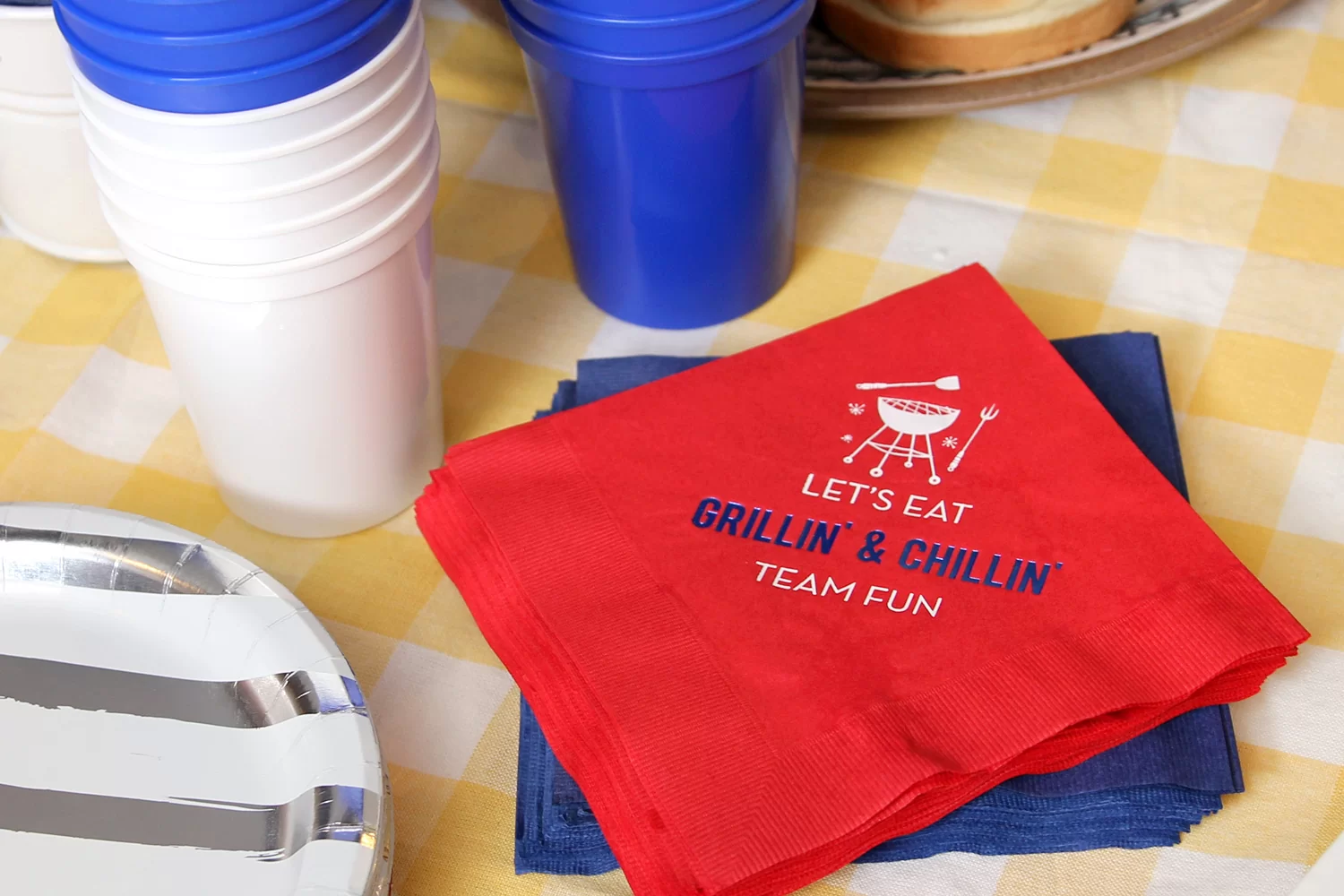 custom designed 4th of July party napkins