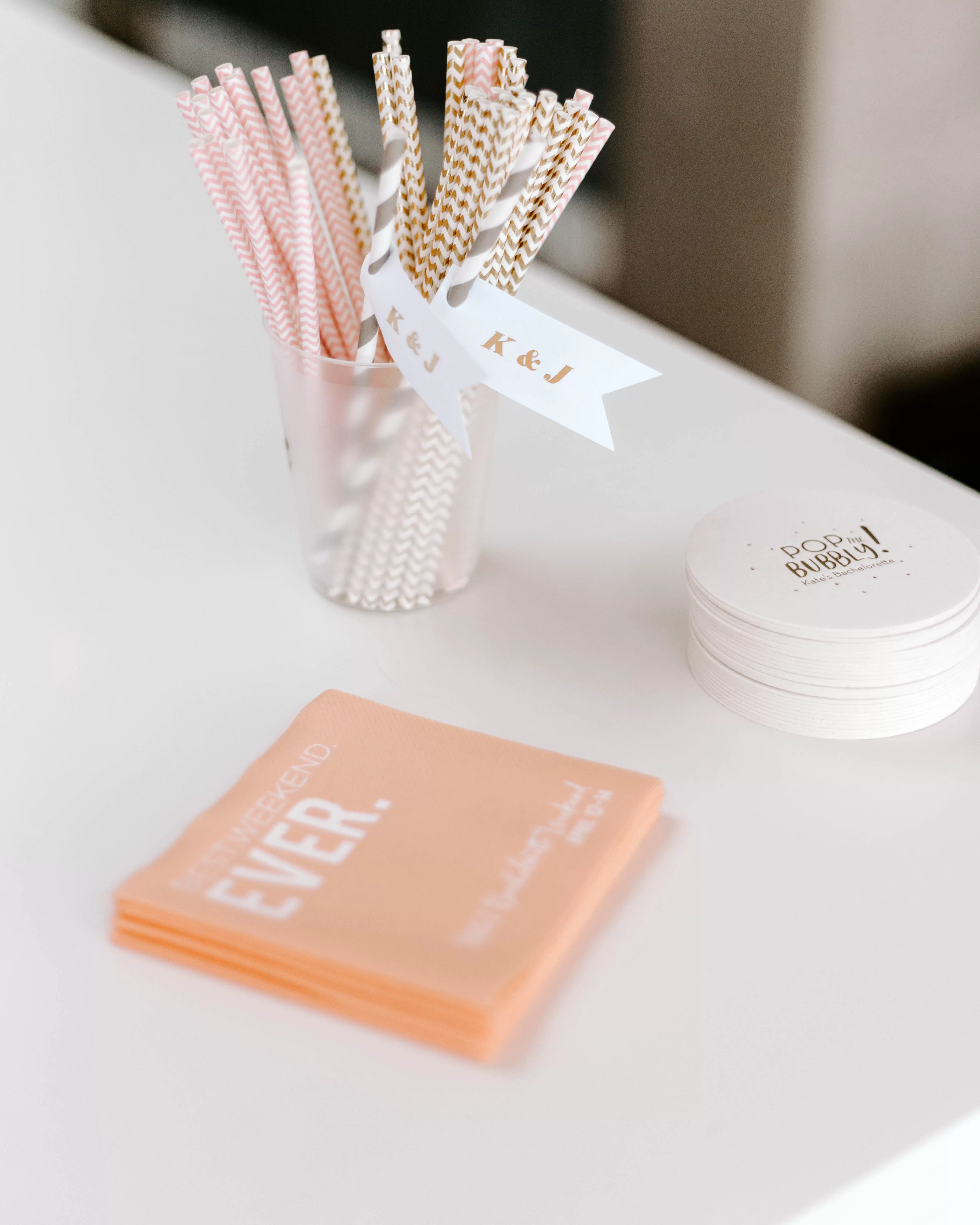 coral themed bachelorette party weekend custom party accessories