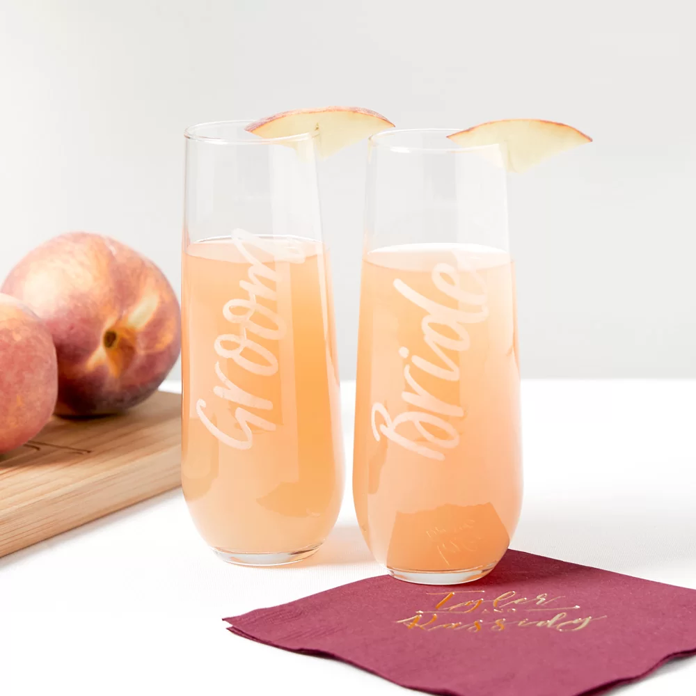 Custom Glassware at Your Sweetheart Table Adds a Personalized Detail