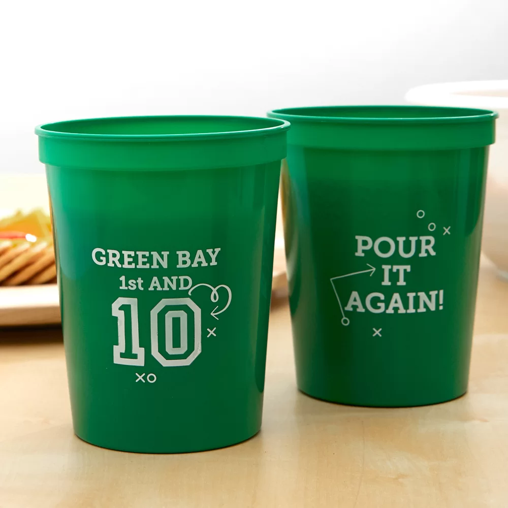 give your football party guests a fun party favor with custom stadium cups from FYP