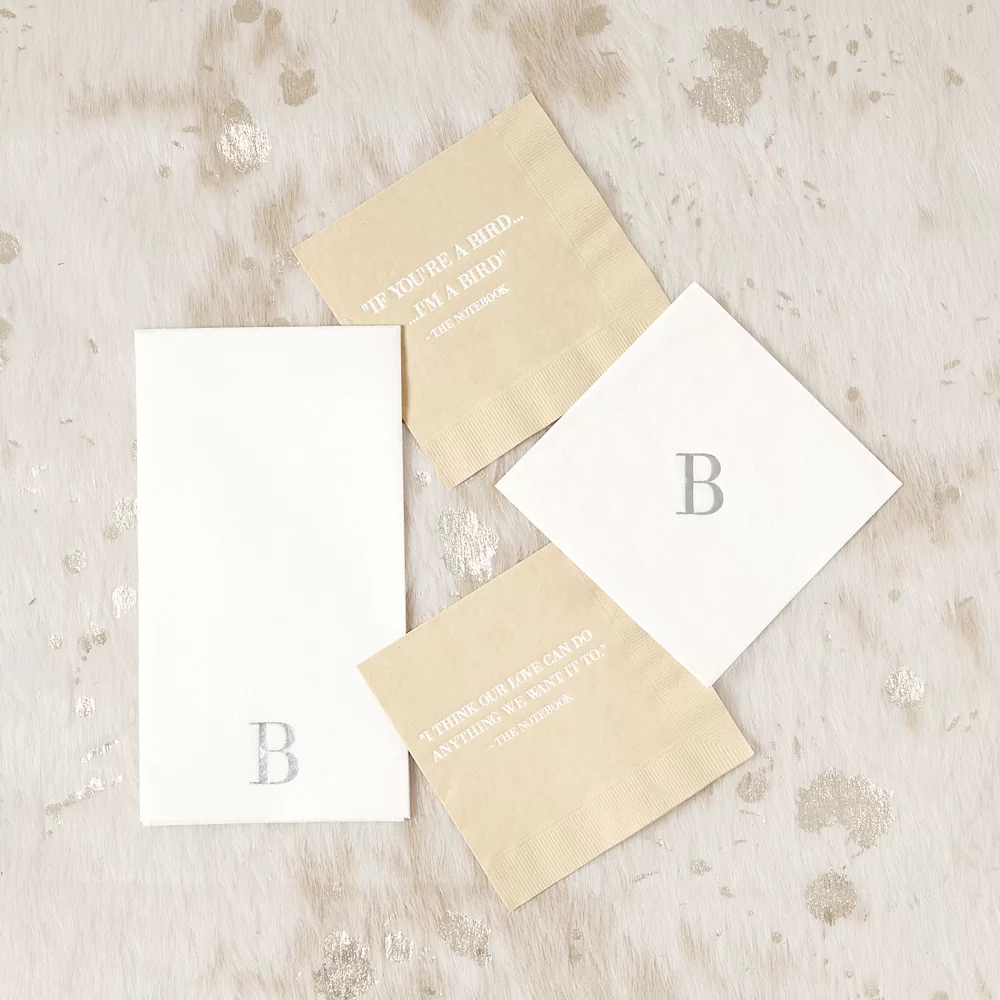 add quotes to your wedding napkins with For Your Party