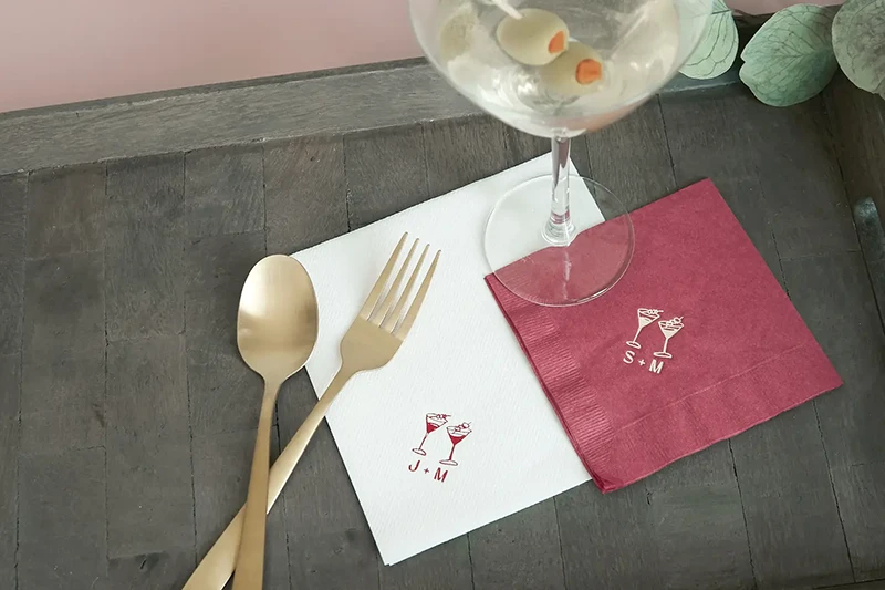 Minimal Martini Pair Napkin