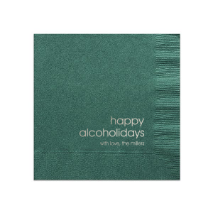 Personalized Lipstick Red Cocktail Napkin with Shiny Sterling Silver Foil can be personalized to match your party's exact theme and tempo.