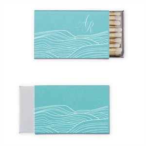 ForYourParty's personalized Poptone French Blue Classic Matchbox with Matte White Foil has a Waves Pattern graphic and a Waves Pattern graphic and is good for use in Trendy, Full Bleed, Beach/Nautical themed parties and will look fabulous with your unique touch. Your guests will agree!