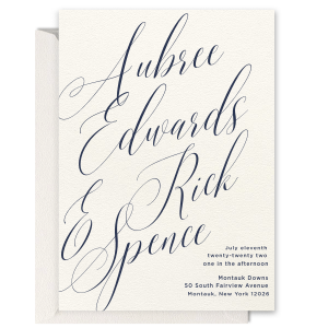 Our personalized Poptone French Blue Foil Stamped Invitations with Envelope and Matte White Foil will give your party the personalized touch every host desires.