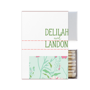 Personalized White Classic Custom Photo Matchbox with Matte Moss Green Ink Digital Print Colors will look fabulous with your unique touch. Your guests will agree!
