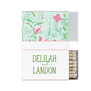 Personalized White Classic Custom Photo Matchbox with Matte Moss Green Ink Digital Print Colors will look fabulous with your unique touch. Your guests will agree!