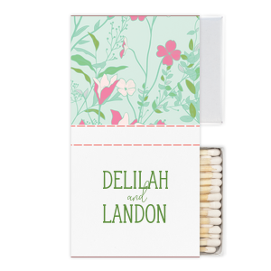 Personalized White Classic Custom Photo Matchbox with Matte Moss Green Ink Digital Print Colors will look fabulous with your unique touch. Your guests will agree!