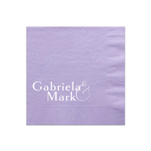 The Delicate Ampersand Names Napkin features classic serif lettering of the couple’s names accented by a flowing script ampersand for a balanced, modern look. Set it out to add a polished, personalized touch to your table. Refined for weddings or engagement parties!